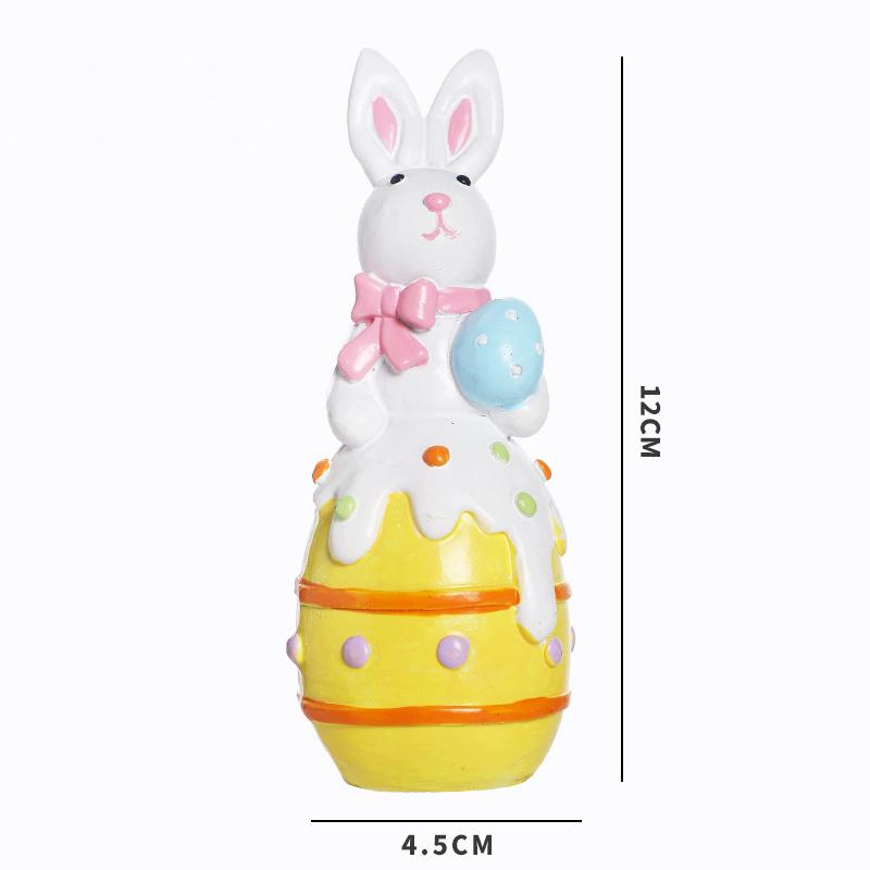 WTEMPO Easter Indoor & Outdoor Decorations, Home Cute Resin Easter Egg Rabbit Decor Ornaments, Party Gifts