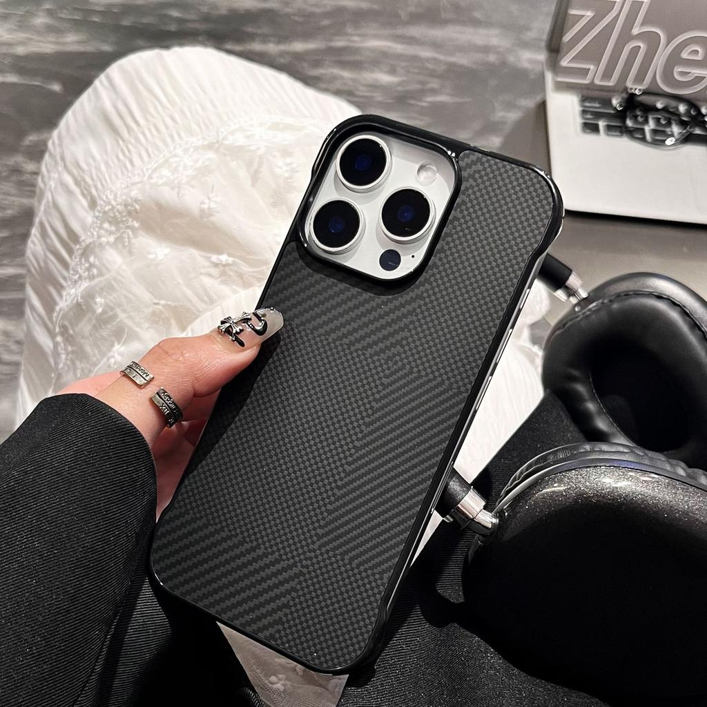Carbon Fiber Mondrian Suitable for Apple 16E Mobile Phone Case IPhone 15 Promax Frameless Case