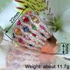 Huitan Attractive Rings with Colorful CZ Exquisite Luxury Finger Accessories for Women Temperament Charming Engagement Jewelry