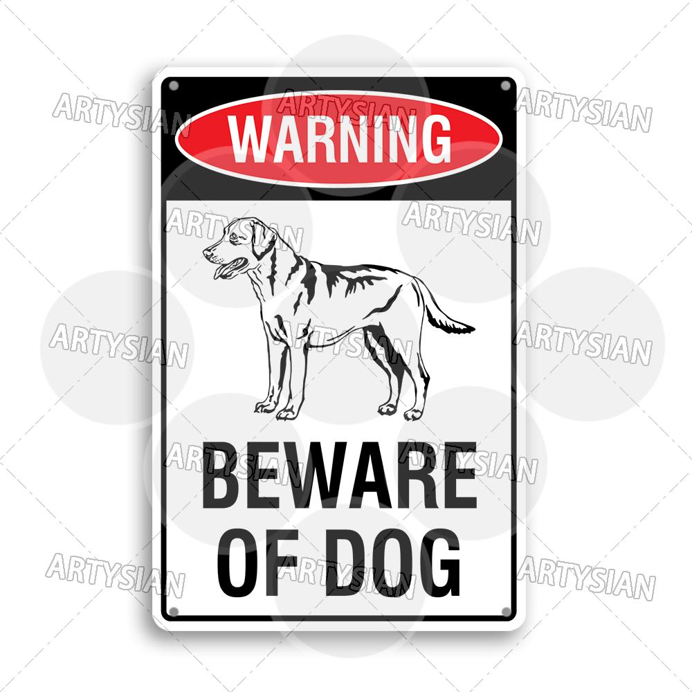 Beware of Dog Metal Sign Rottweiler GSD Golden Beagle Bulldog Pit Bull Poodle Bullmastiff Bloodhound Yorkie Border Collie Schn