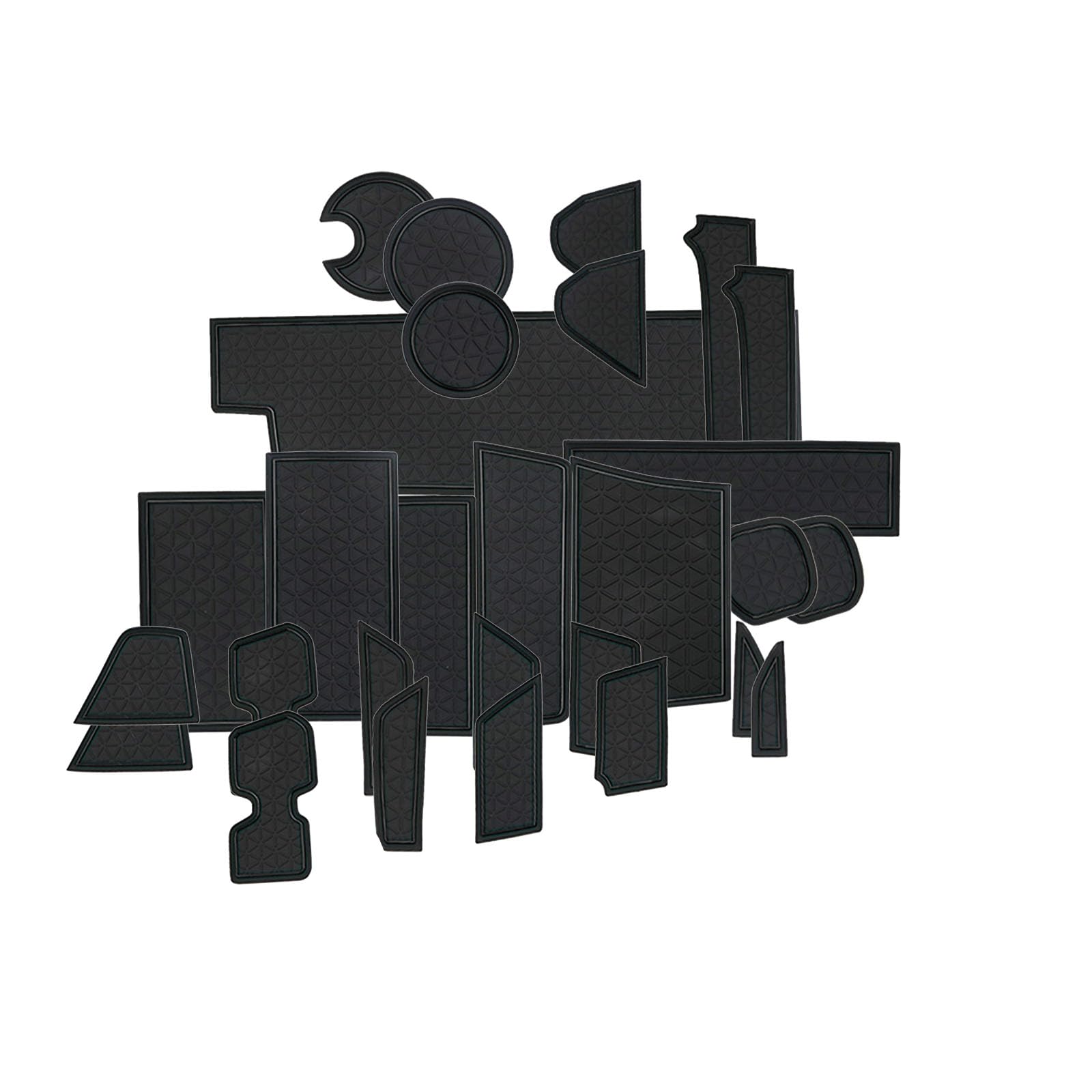 

BIXUAN Коврики в карманы дверей автомобиля для Toyota Land Cruiser 300 Комплект резиновых ковриков для салона, резиновые, антибактериальные и с защитой углов, серия цветов, 30 штук чёрный