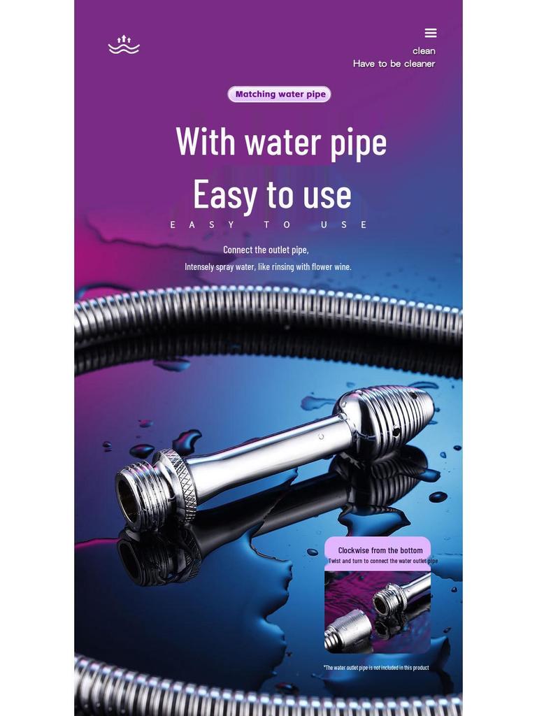 Premium Threaded Metal Douche for Intimate Hygiene and Adult Play