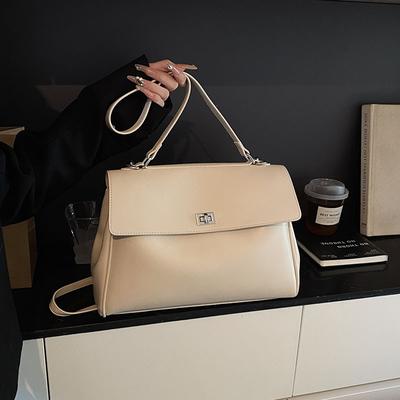 Draagbare tote bag dames nieuwe trendy schoudertas textuur retro grote capaciteit
