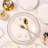 MoDe Lanka Nordic Ceramic 20-Piece Dinnerware Set with Pot - Golden Jade Theme