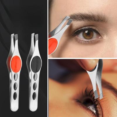 1Pc Stainless Steel Three Hole Eyebrow Tweezers Eyebrow Tweezers with Rubber Cushion Eyebrow Tweezers Tweezers Beauty Tools