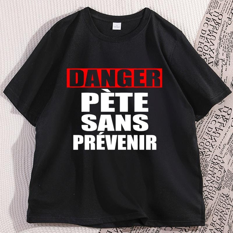 Danger Pete Sans Prevenir Sur Tshirt Men Women Casual Round Neck Cotton Short Sleeve Tshirt Y2K Streetwear Graphic Tee
