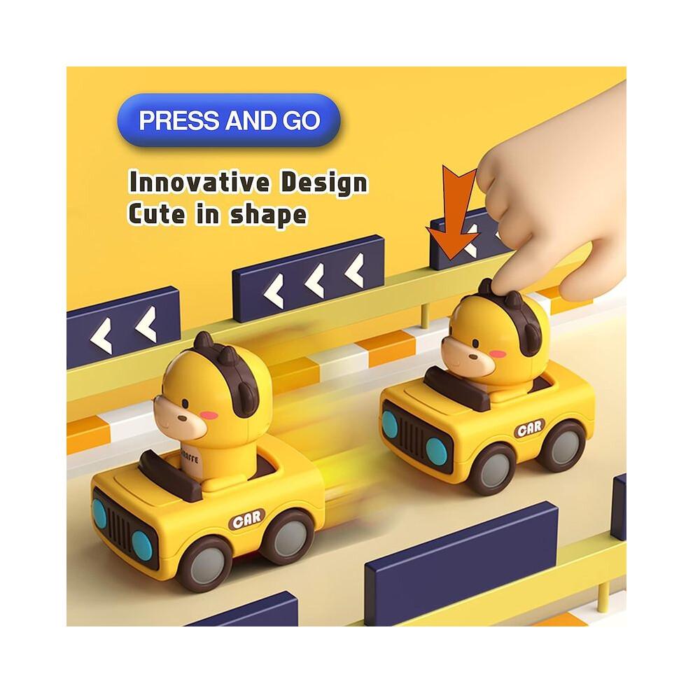 (COW) Baby Push Go Friction Wind-up Cars Toys Press and Go Car Toys Bébé Animal Racing Cars Véhicule