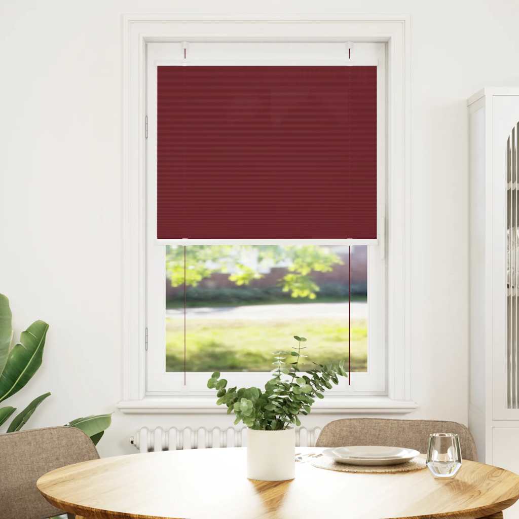 Burgundy Red Pleated Blind 80X150 Cm Fabric Width