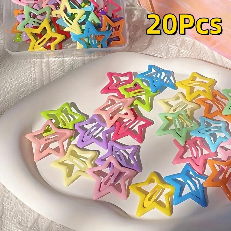 

20/50Pcs Star-Shaped oy Hair Clips Elegant Retro Style Lightweight Hollow-Out Design Hair Accessories for Daily Wear Styling