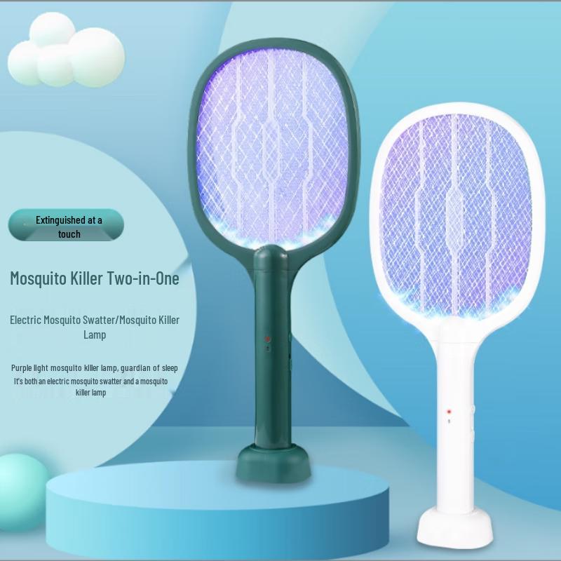 2-in-1 Electric Mosquito Swatter with Wall Mount