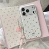 Minimalist Color Heart Chain Phone Case for iPhone 17, 16 Pro Max, 15, and 14 (Japanese Korean Design)
