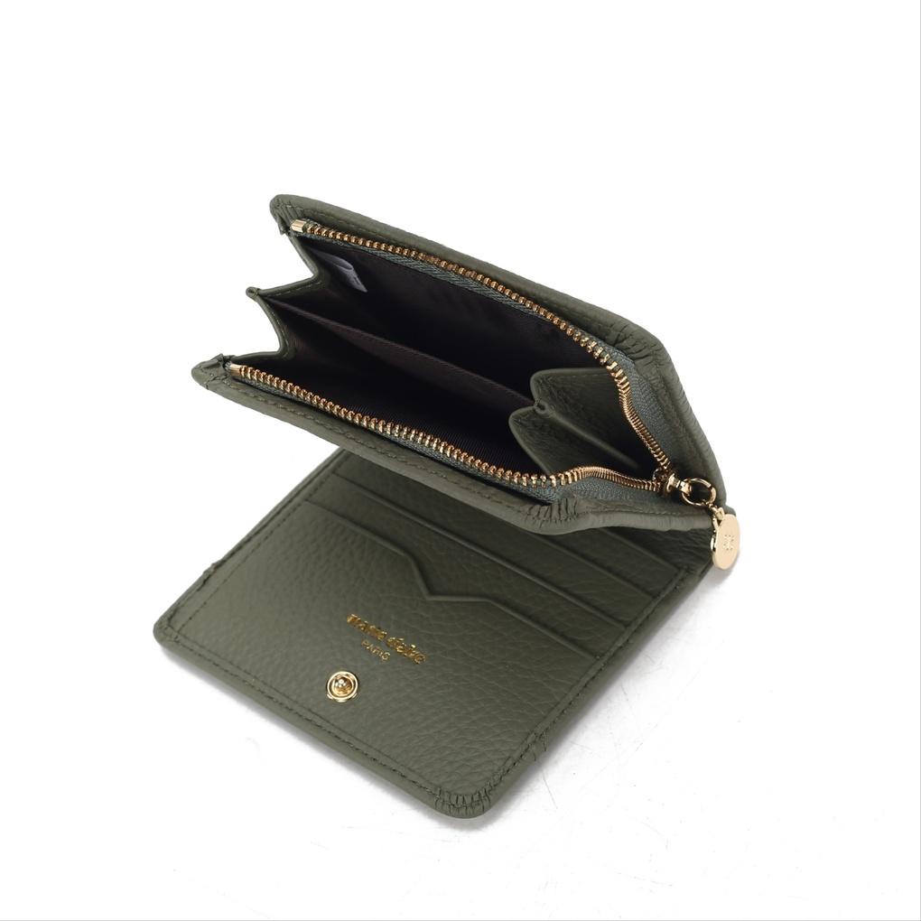 Mari eclaire 11 10 100% natural cowhide leather half wallet