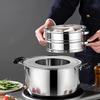 Steamer stand for Chinese steamer stainless baskets, steel, 22cm-32cm (silver, 28cm)