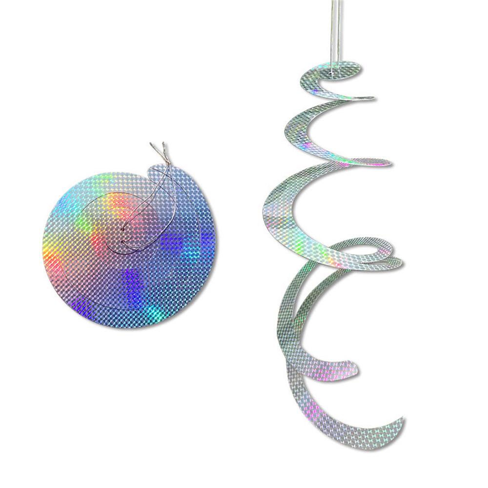 1~10PCS Bird Repellent Pet Thickening Elastic Lanyard Reflective Strong Flash Garden Decoration Wind Spinner Spiral Laser