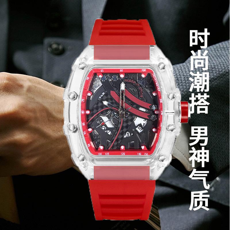 Casual Fashion High-End Automatic Quartz Luminous Waterproof Barrel-Shaped Men'S Watch Two