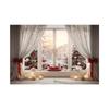 Indoor Window Sill Winter Snow Scene Children Shooting Background Cloth Background Wall Decoration Photo Cloth