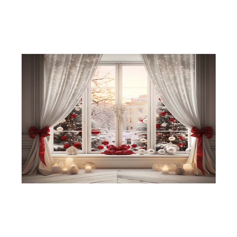 Indoor Window Sill Winter Snow Scene Children Shooting Background Cloth Background Wall Decoration Photo Cloth
