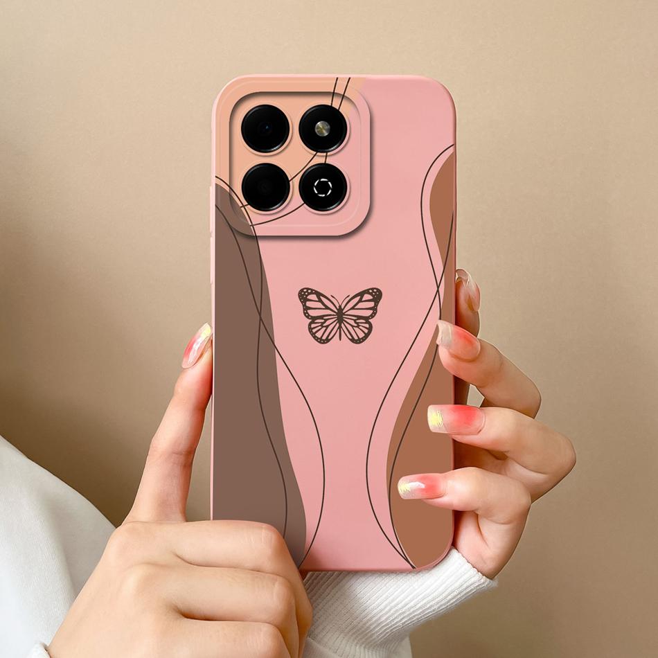 Fashion Cover For Honor X6B Case Soft Liquid Silicone Camera Protection Anti Drop Candy Phone Back Cover Model JDY-LX1 LX2 Funda