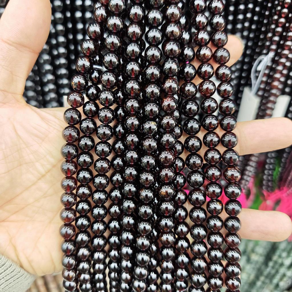 Natural Mozambique Garnet Wine Red Round Beads for DIY Jewelry Making