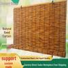 Reed Grass Bamboo Curtain: Light-Blocking Sun-Shade, Outdoor Balcony Partition Roller Blind.