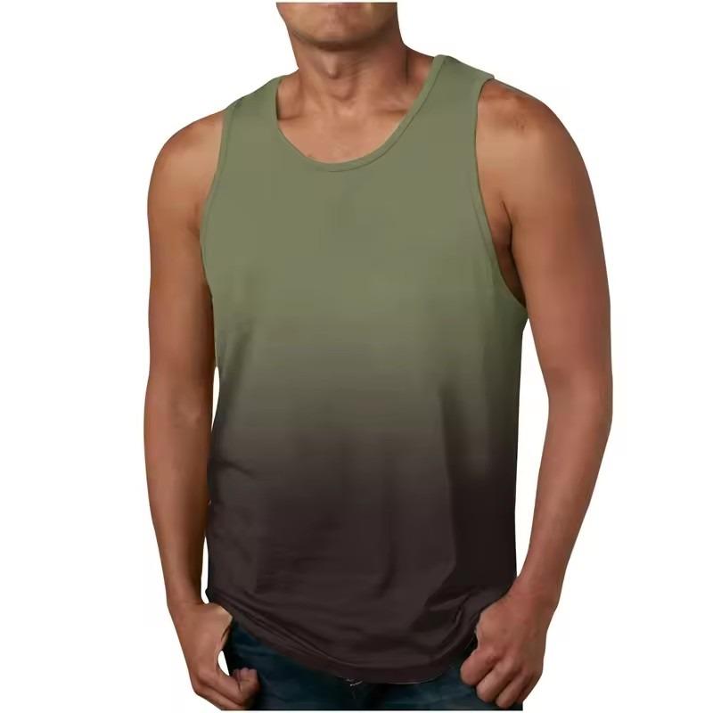 Débardeurs d'été à imprimé 3D dégradé pour hommes, streetwear décontracté, débardeur sans manches oversize, musculation, gilet de gym pour hommes, vêtements pour hommes