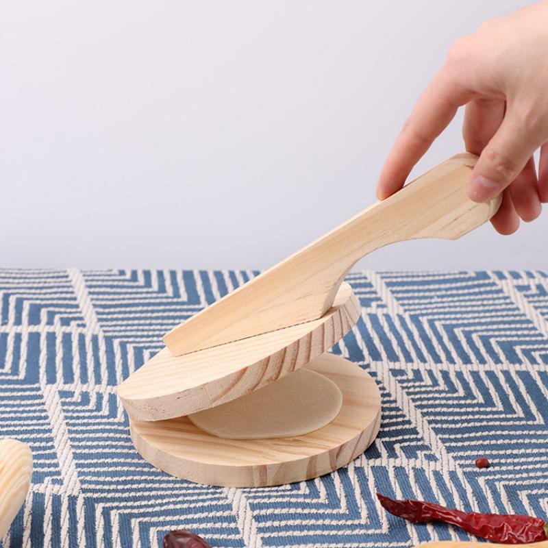 Dumpling Dough Press Tool for Homemade Dumpling Skins Manual Wrapper Maker NonStick Wooden Mold Kitchen Accessories