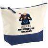 Makeup Bag - PLANETEE - Blue Background Pouch «Super Horse Trainer Woman» - Large Size - Cotton - HD Printing