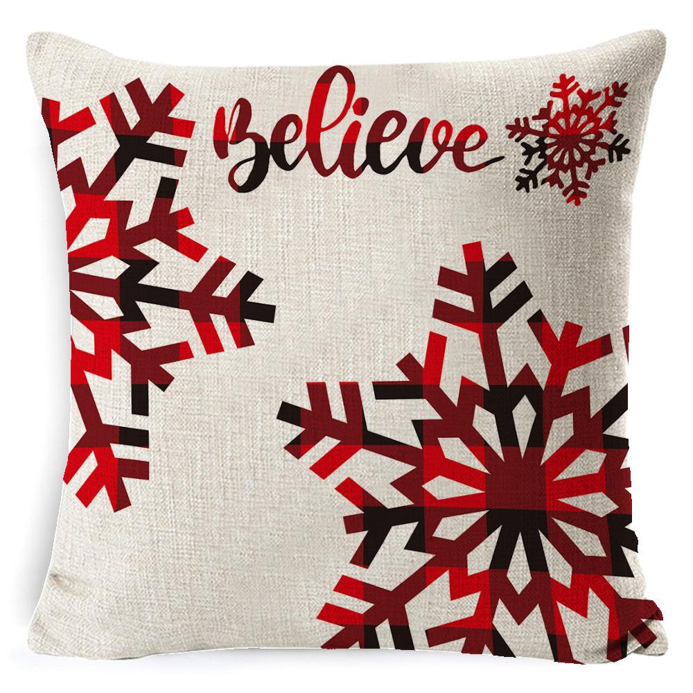 Christmas Linen Pillow Case Home Nap Lumbar Cushion Pillow Sofa Bedside Cushion Pillow Case