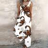 Women Plus Size Sleeveless Strap Jumpsuit White Leopard Football Helmet Print Loose Overalls With Pockets