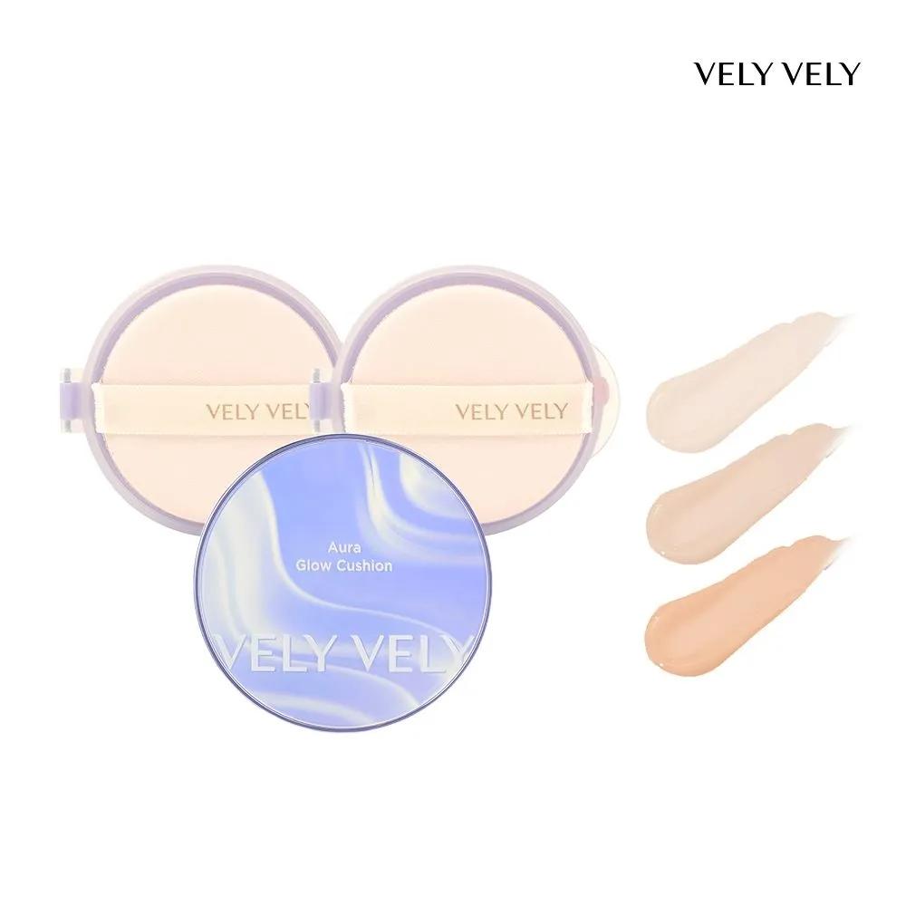 [Обновление] Тональный кушон VELY VELY Aura Radiance 1 упаковка + 2 сменных блока VL-ASCU-21 (No. 21 Light)