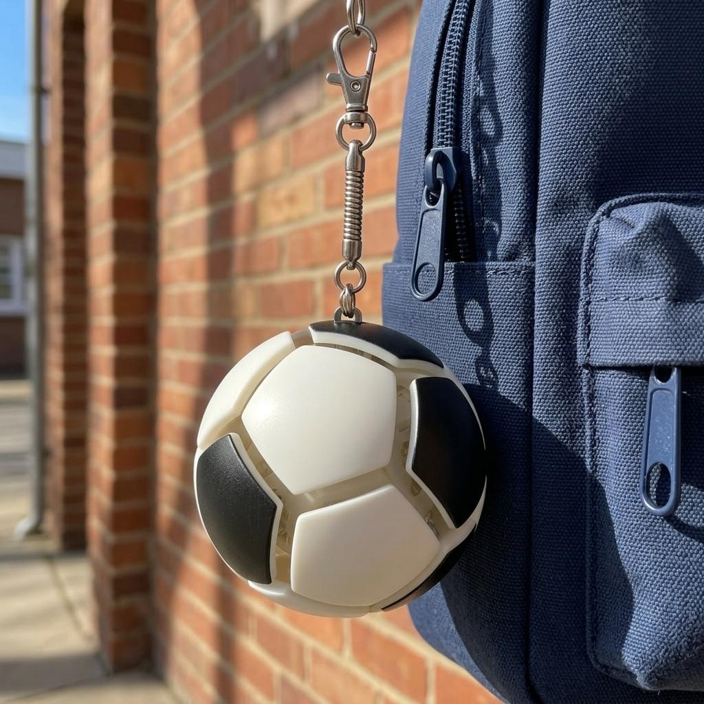 Pressable Soccer Football Keychain Fidget Toy Fashion Sports Key Ring Souvenir Pendant Fans Gift