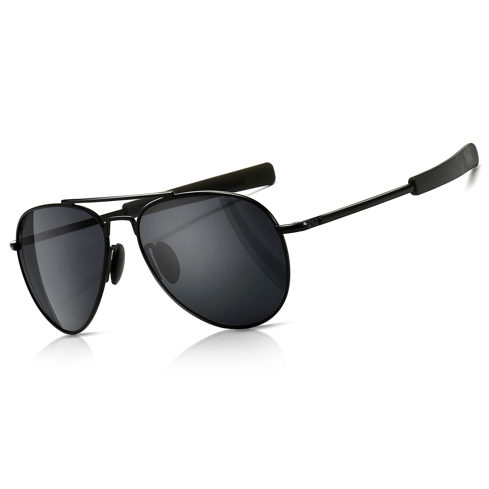 

SUNGAIT Поляризованные Авиаторы Военные UV400 Пилот Штыковые Дужки SGT288HH JP Мужские Солнцезащитные Очки, Стиль, 100% Защита, (Черная оправа/Серые линзы)