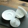 Tasse à thé Gaiwan en céramique chinoise Tureen à thé faite à la main Bol à thé en porcelaine blanche Infuseur à thé domestique Ustensile à thé portable de voyage 150 ml