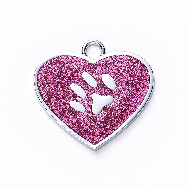 

Customizable Dog Collar Address Tag,Personalized Engraved Dog ID Name Tag Pet Accessories Love Glitter Pendant for Cats and Dogs рожевий червоний колір