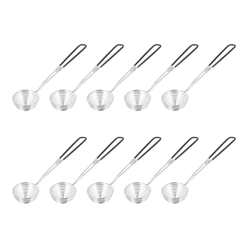 10 Pieces Hot Pot Strainer Scoops,Stainless Steel Hot Pot Strainer Spoons Mesh Skimmer Spoon Straine