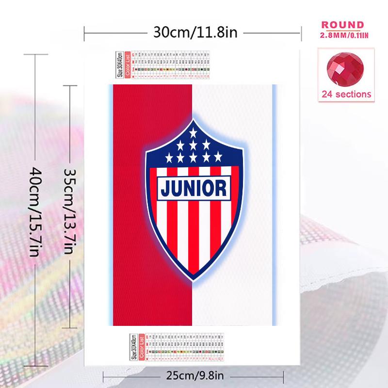 Junior de Barranquilla 100% Round Full Drill 5D DIY Diamond Painting Embroidery Cross Stitch Rhinestone Décor