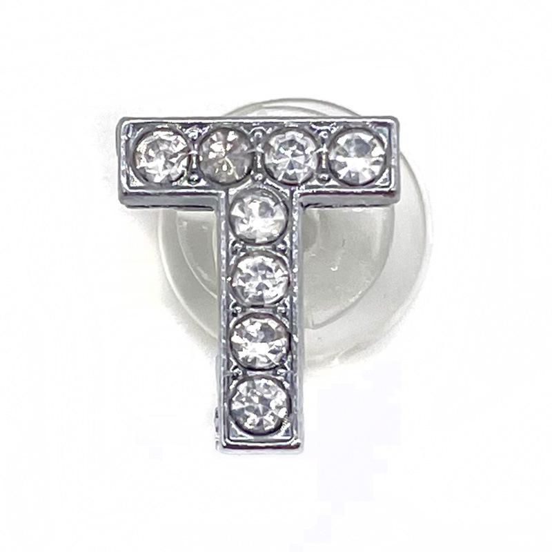 Charms Scarpe Diamante Strass Scintillante Lettera Argento Cristallo Alfabeto Decorazioni Scarpe Gioielli Slider Braccialetto Braccialetti