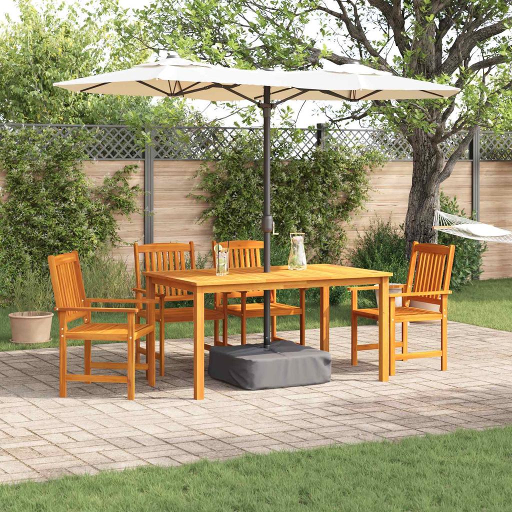 Garden Dining Set 5 Pieces Brown Solid Acacia Wood