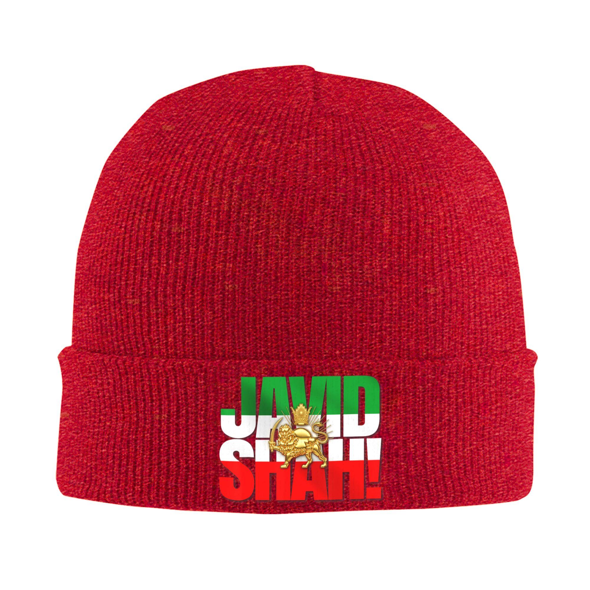 Javid Shah Iranian Flag Persian Pahlavi Lion and Sun Beanie Hats Bonnet Hats Unisex Trendy Kpop Knitted Hat Winter Head Wrap Caps One Size
