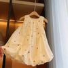 Summer Girls Sleeveless Floral Print Bubble Dress Cute Sweet Princess Party Dress For Kids