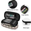 Pen Case Multi Compartment 300D Polyester Smooth Zipper with Main Pocket Mesh Layer and Removable Pen Divider for Boys Girls