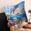 Ocean World Shark Area Pillow Covers Cartoon Sofa Decorative Home Double-Sided Printing Short Plush Cute Cushion Cover