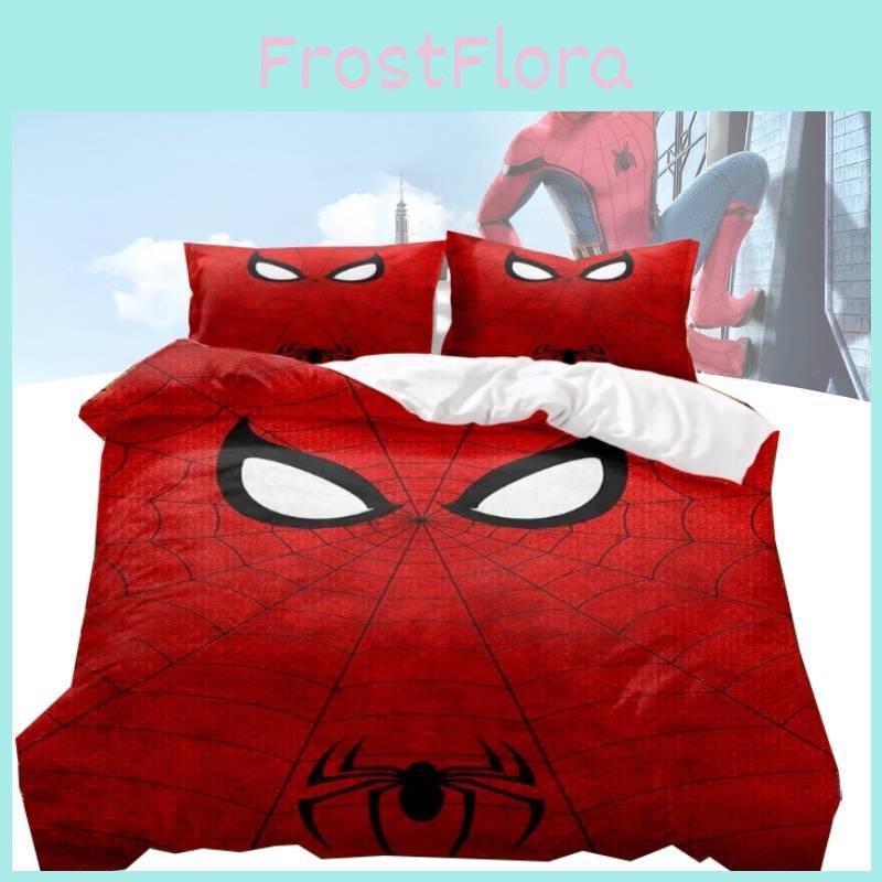 Spiderman Gedrucktes Bettwäscheset mit Reaktivfärbung und gebürstetem Stoff zur Schlafzimmerdekoration