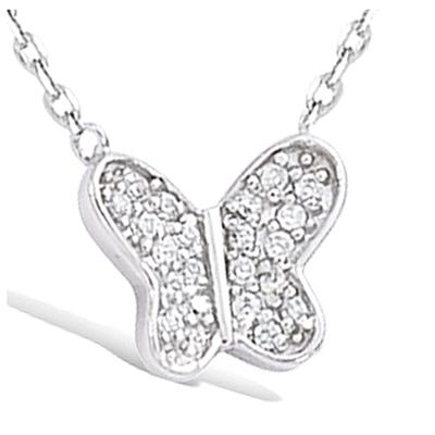 [H2658] - Silver Necklace 'Papillon De Charme' Silver-white (rhodium-plated) - 10x8 Mm