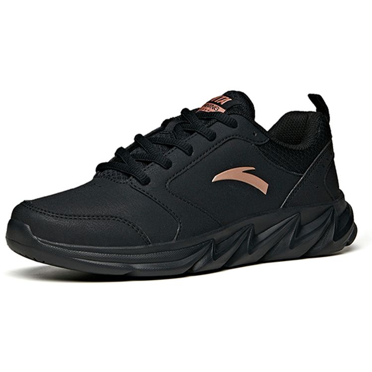 Anta Versatile Shock-Absorbing Non-Slip Wear-Resistant Breathable Low-Top Running Shoes Women Sneakers Black Rose-Gold 92815522-8