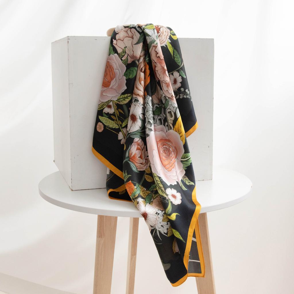 Mulberry Silk Silk Scarf for Mother In Law and Elder Gift Thin Sunshade Women's Square Scarf Elegant and Versatile