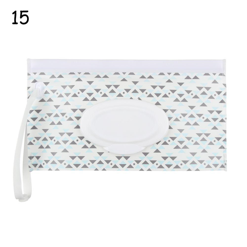1pcs Fashion Cute Snap-Strap Flip Cover Carrying Case Portable Wet Wipes Bag Cosmetic Pouch Stroller Accessories Tissue Box