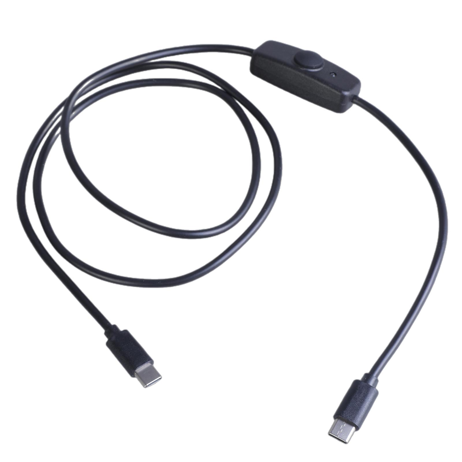 

Кабель для передачи данных USB Type C с кнопкой включения/выключения, шнур-удлинитель для зарядки типа «папа-папа» для светодиодной лампы, вентилятора, настольной лампы