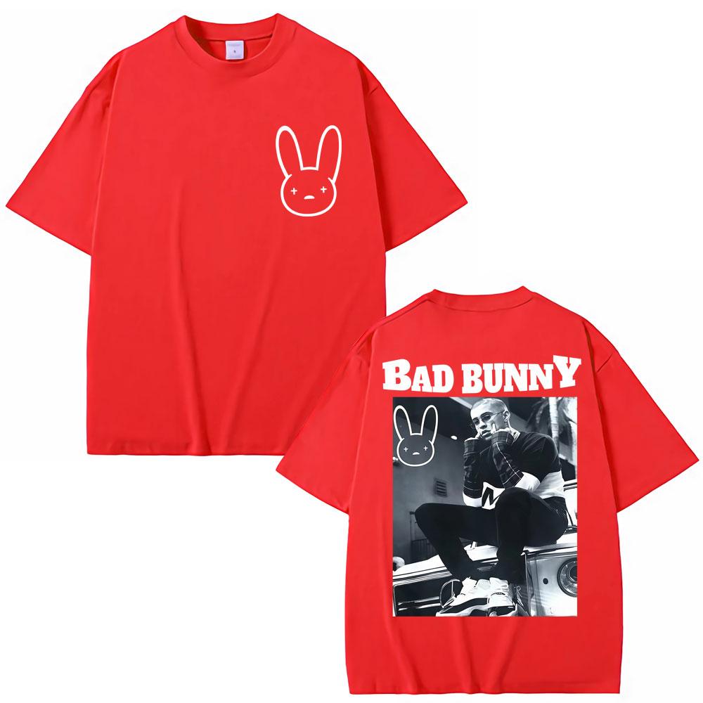 

Rapper BAD BUNNY Vintage T Shirt Unisex Women Hip Hop Fashion High Quality Tshirts Oversized 100 Cotton T Shirts Streetwear Gifts S
