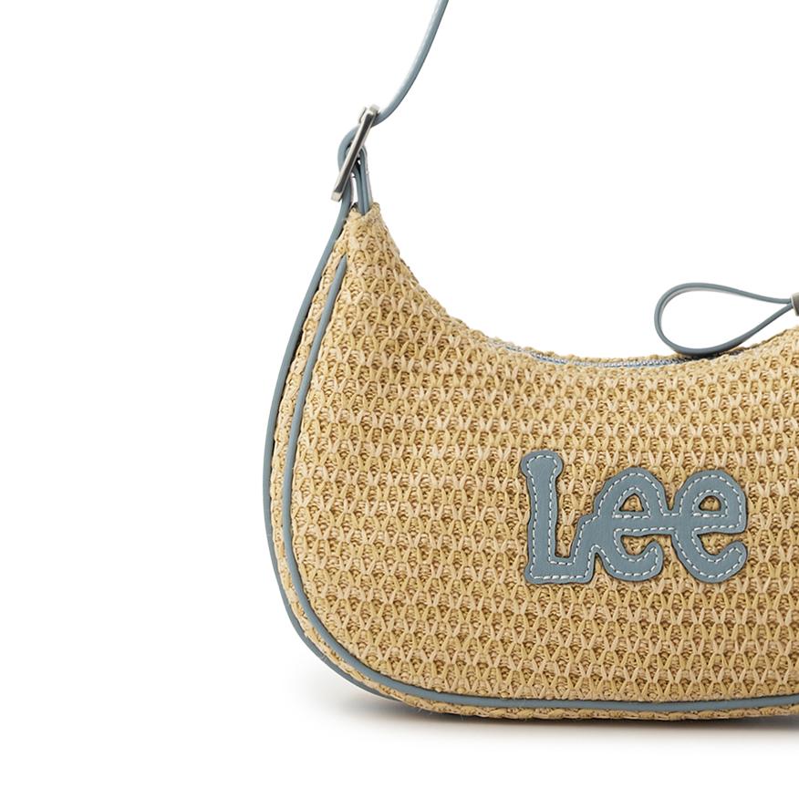New Lee Straw Woven Underarm Shoulder Bag Regular Women's Khaki & Blue & Black & White LE250126M-506